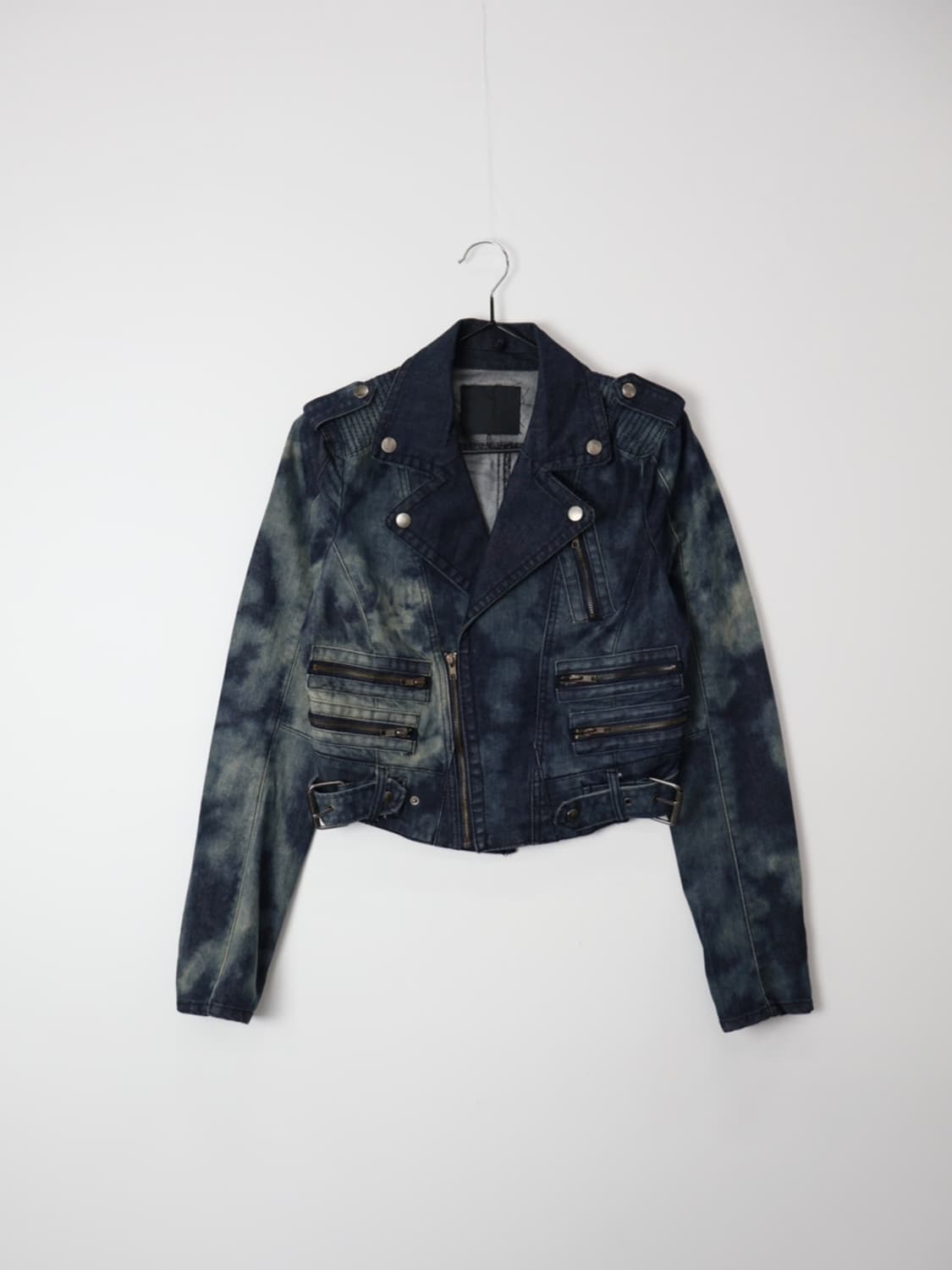 Jpn Y2k Acid Wash Denim Biker Jacket 상품이미지5
