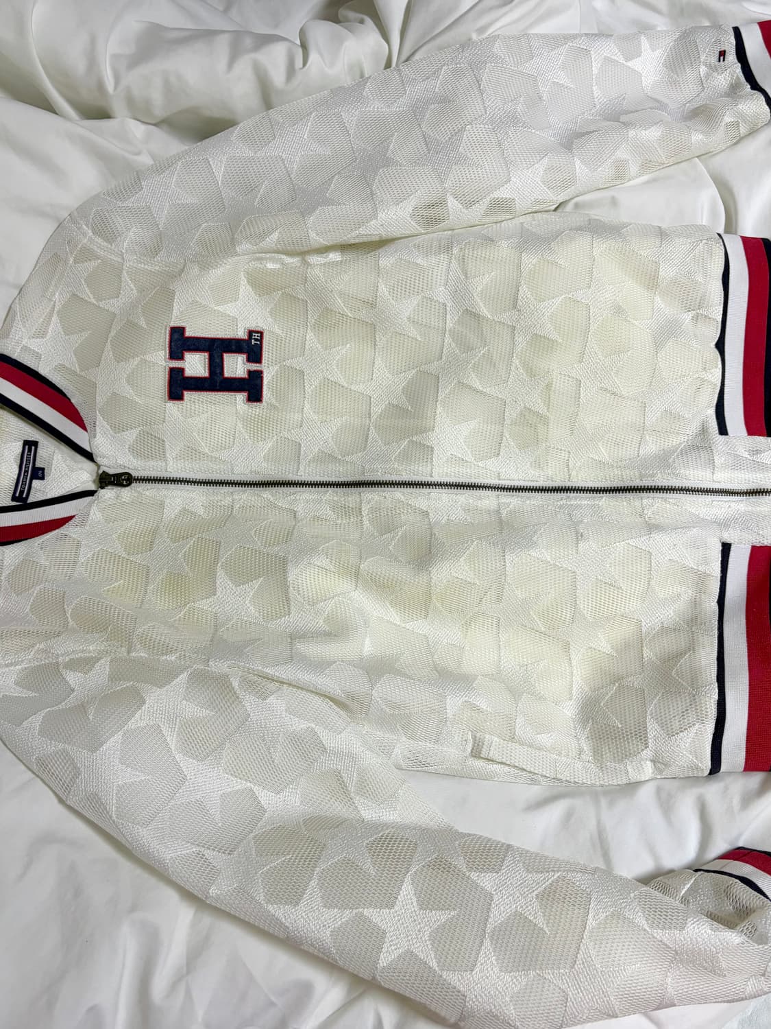 TOMMY HILFIGER 타미힐피거 화이트 매쉬 블루종 상품이미지3