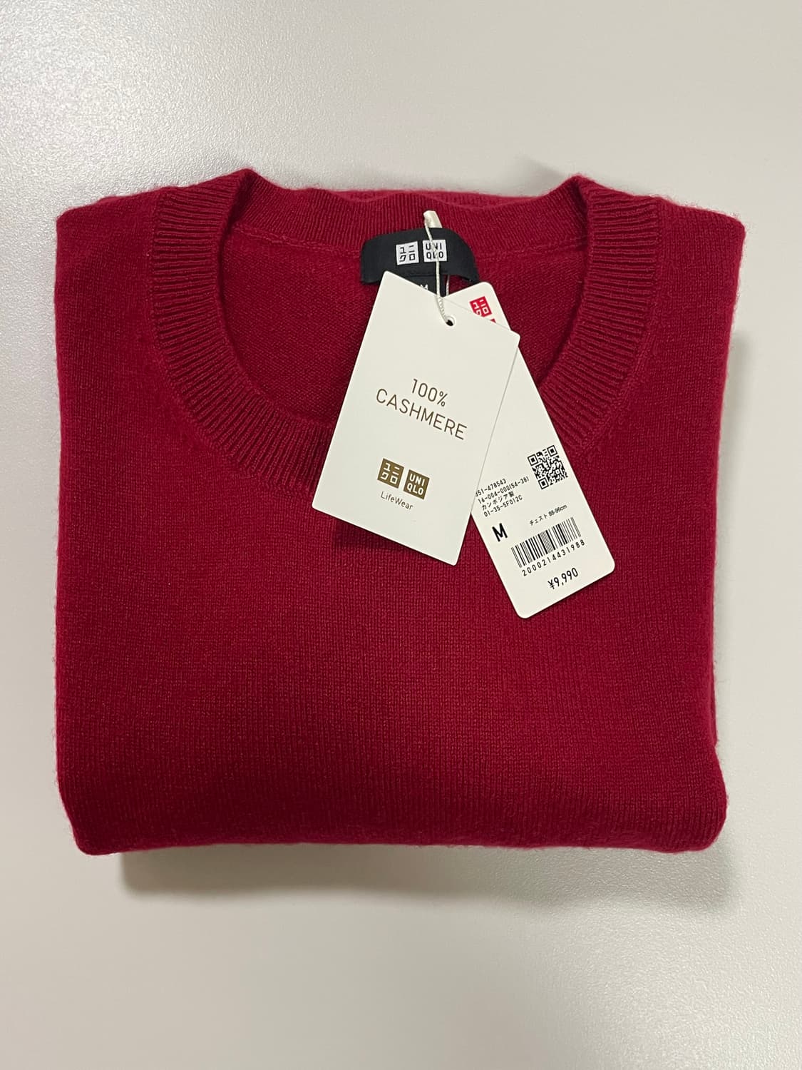 유니클로 캐시미어 니트 레드 상품이미지1
