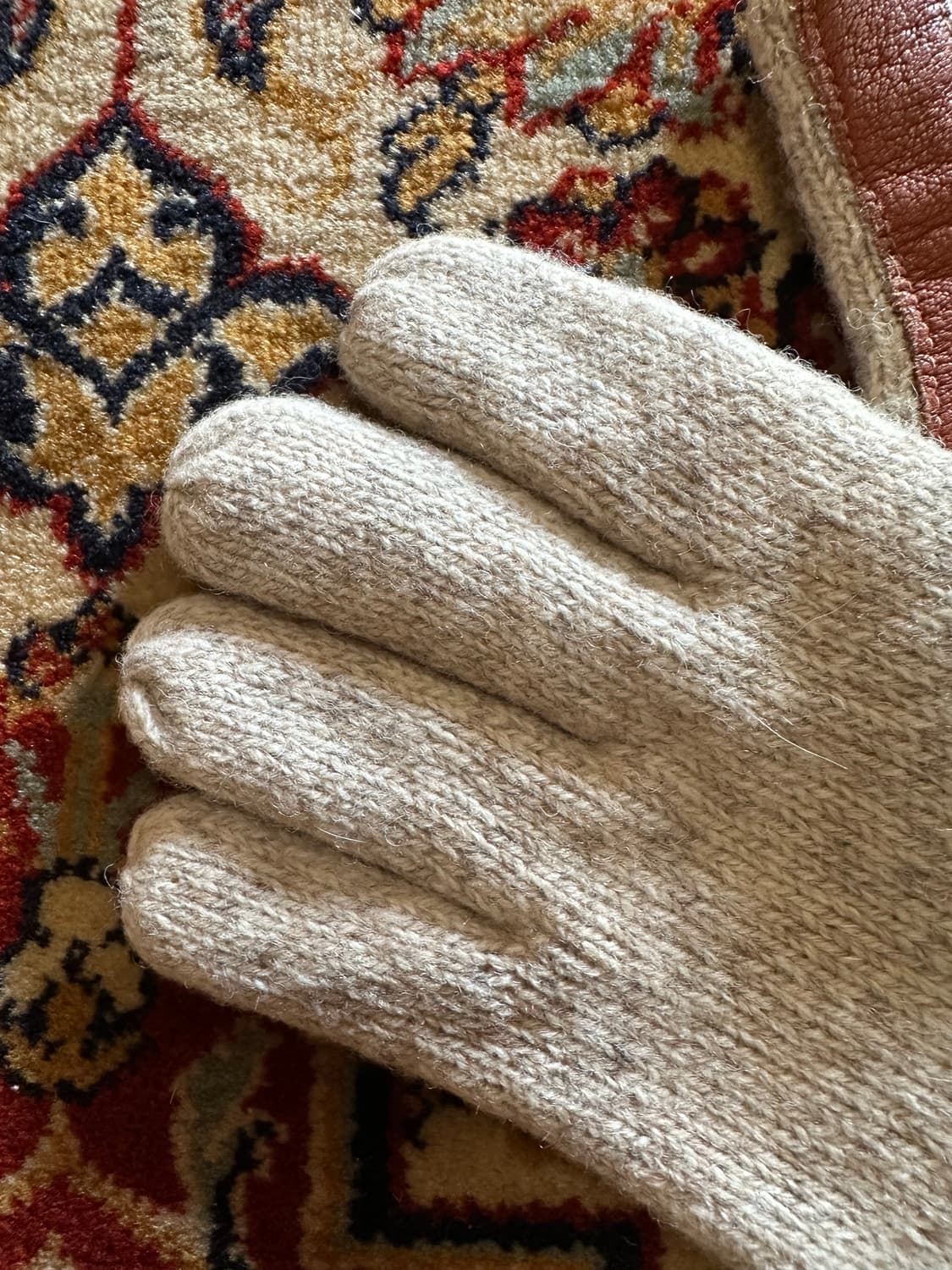 고르디니(Gordini) 빈티지 울 믹스 레더 글러브 - L 상품이미지2