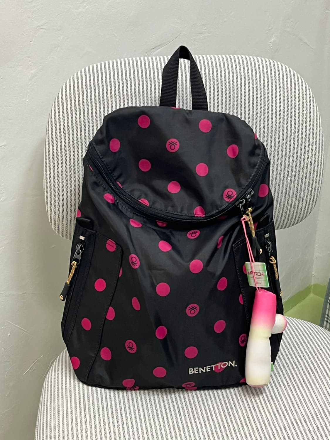베네통 핫핑크 도트 백팩🎀 상품이미지10