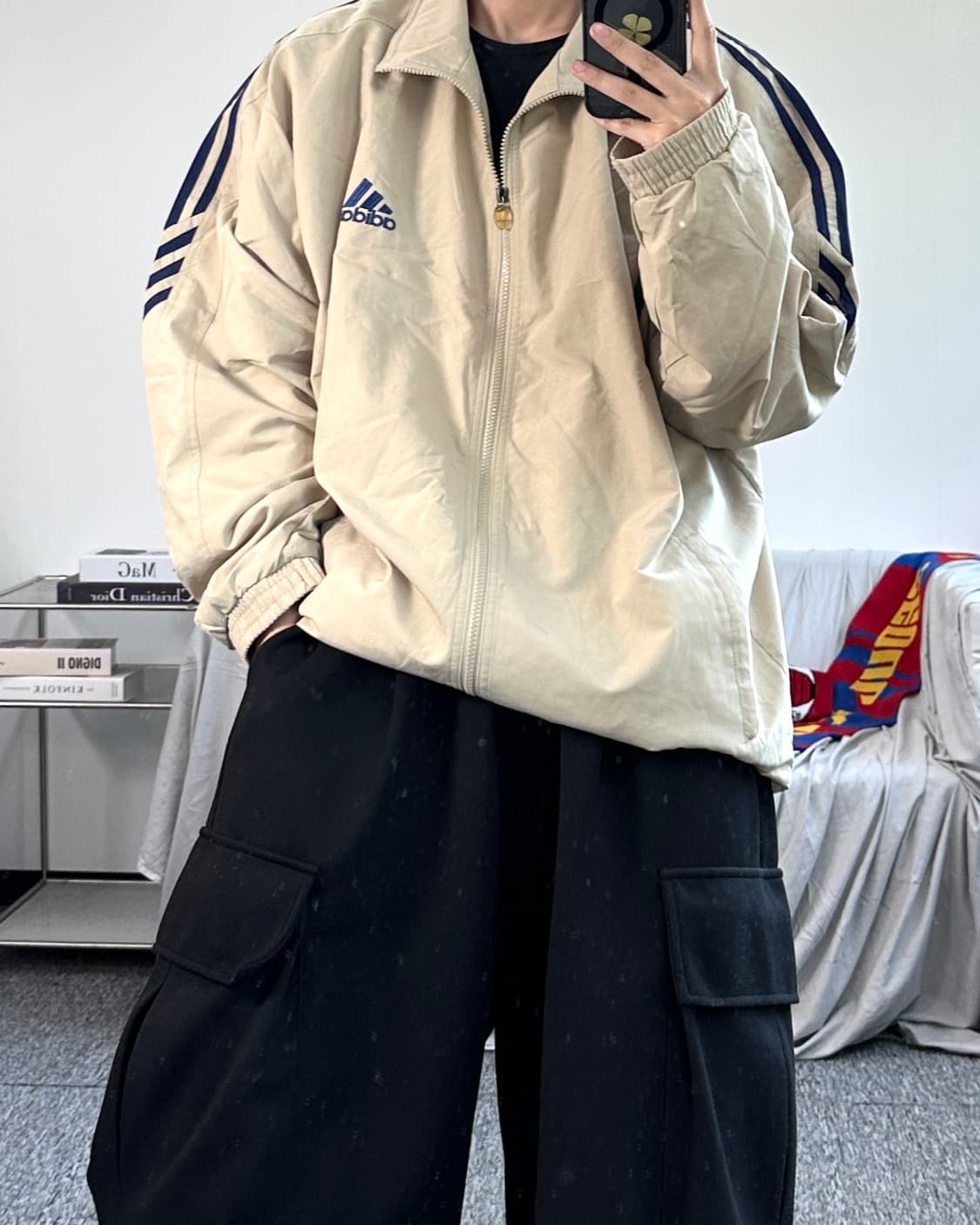 아디다스 90s 베이지 바람막이 상품이미지3