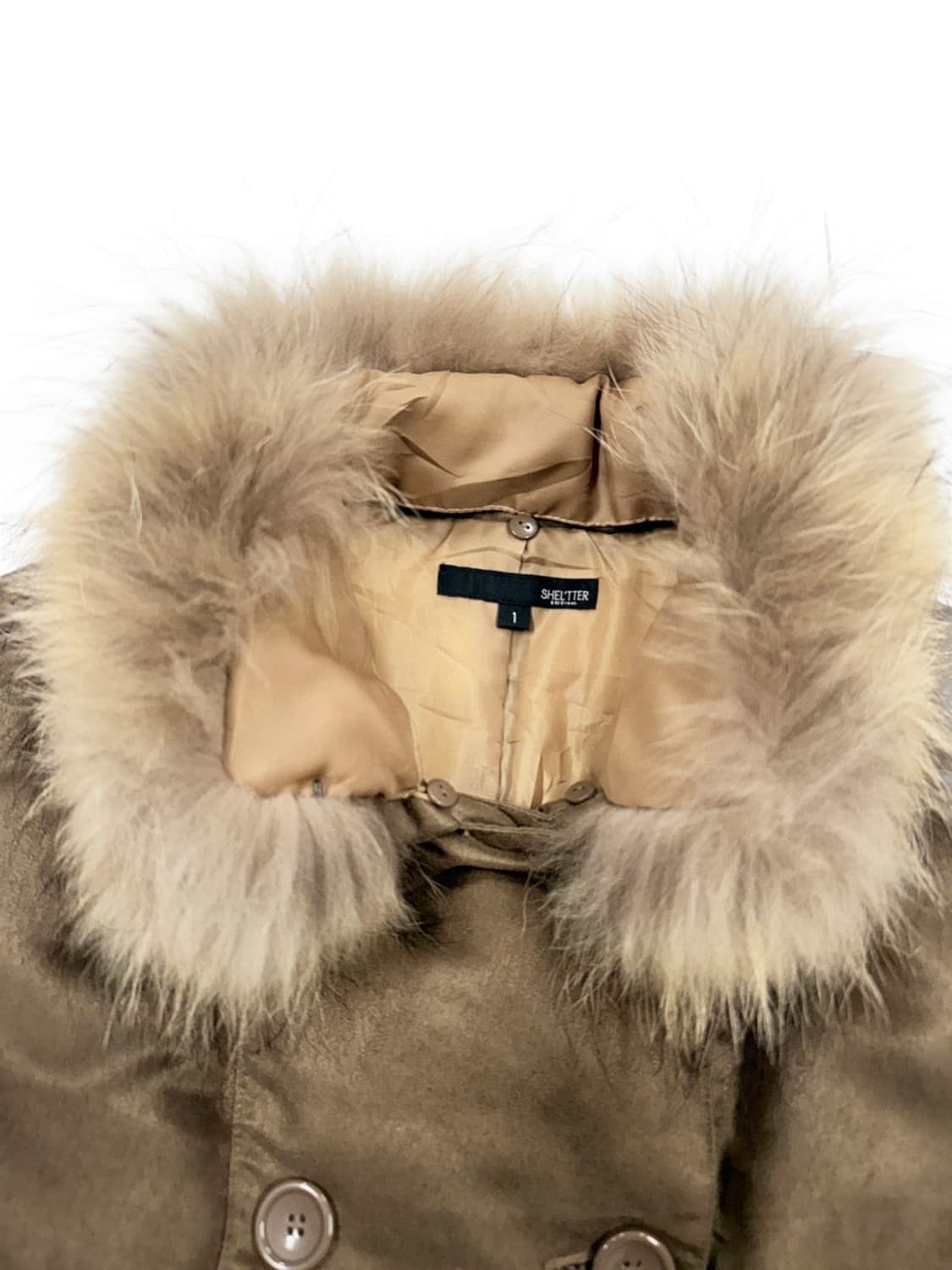 빈티지 SHEL'TTER 라이트 브라운 퍼 더블 패딩 상품이미지4