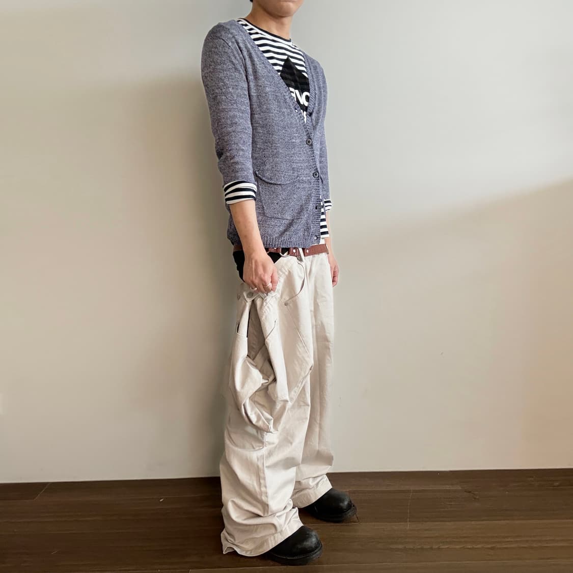 BACK NUMBER Melange Knit V-neck Cardigan 상품이미지6