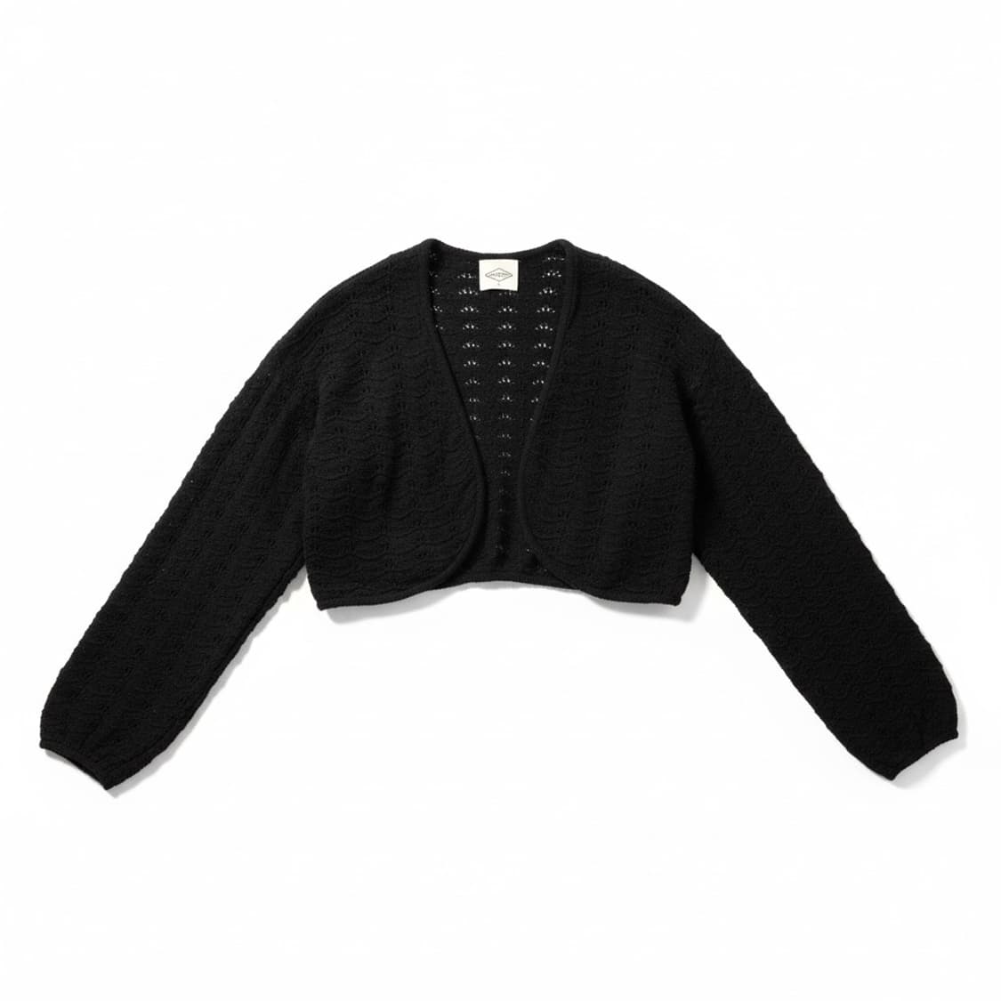 스탠다드 블랙 크로셰 크롭 가디건 F 상품이미지1