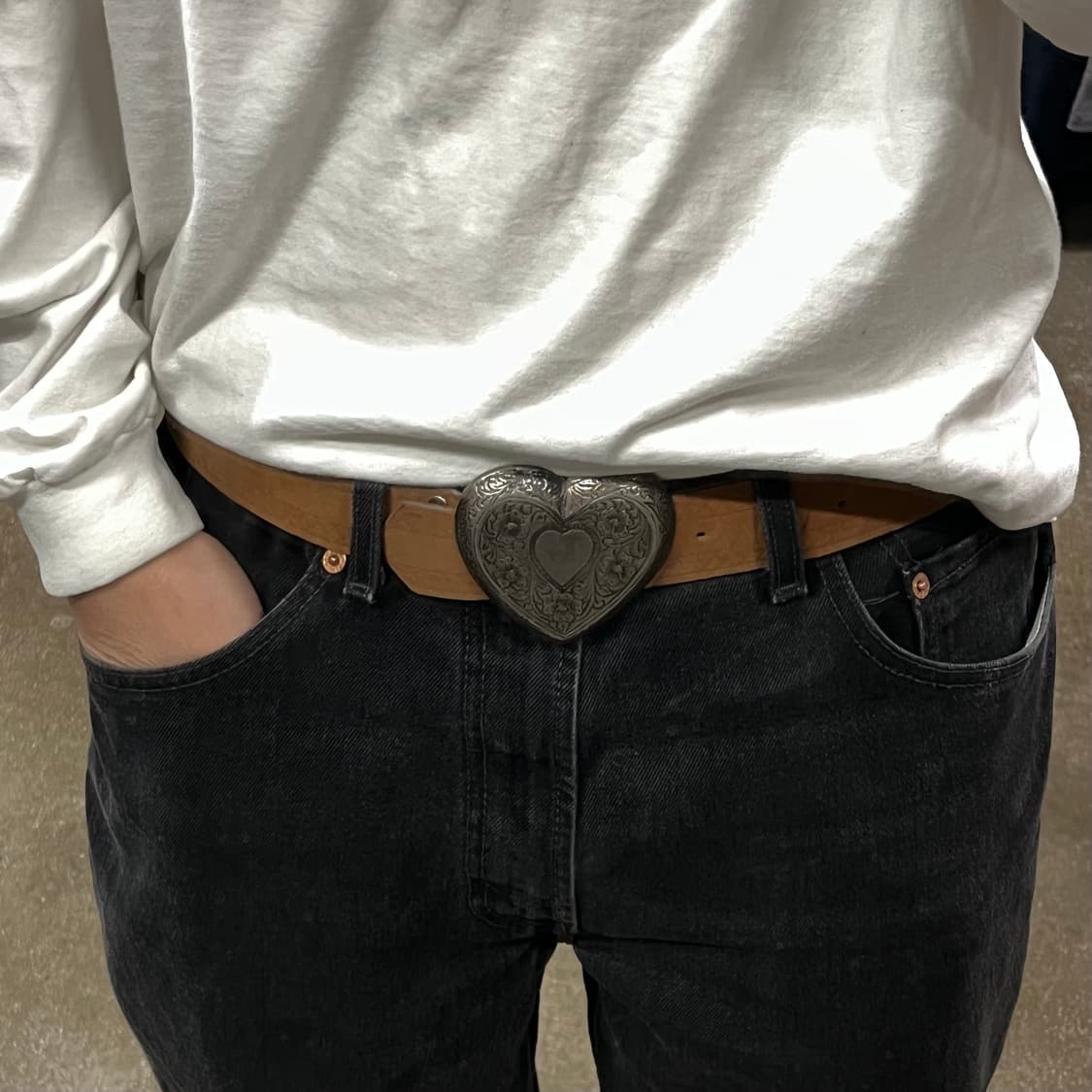 빈티지 하트 버클 벨트 (~30“) 상품이미지2