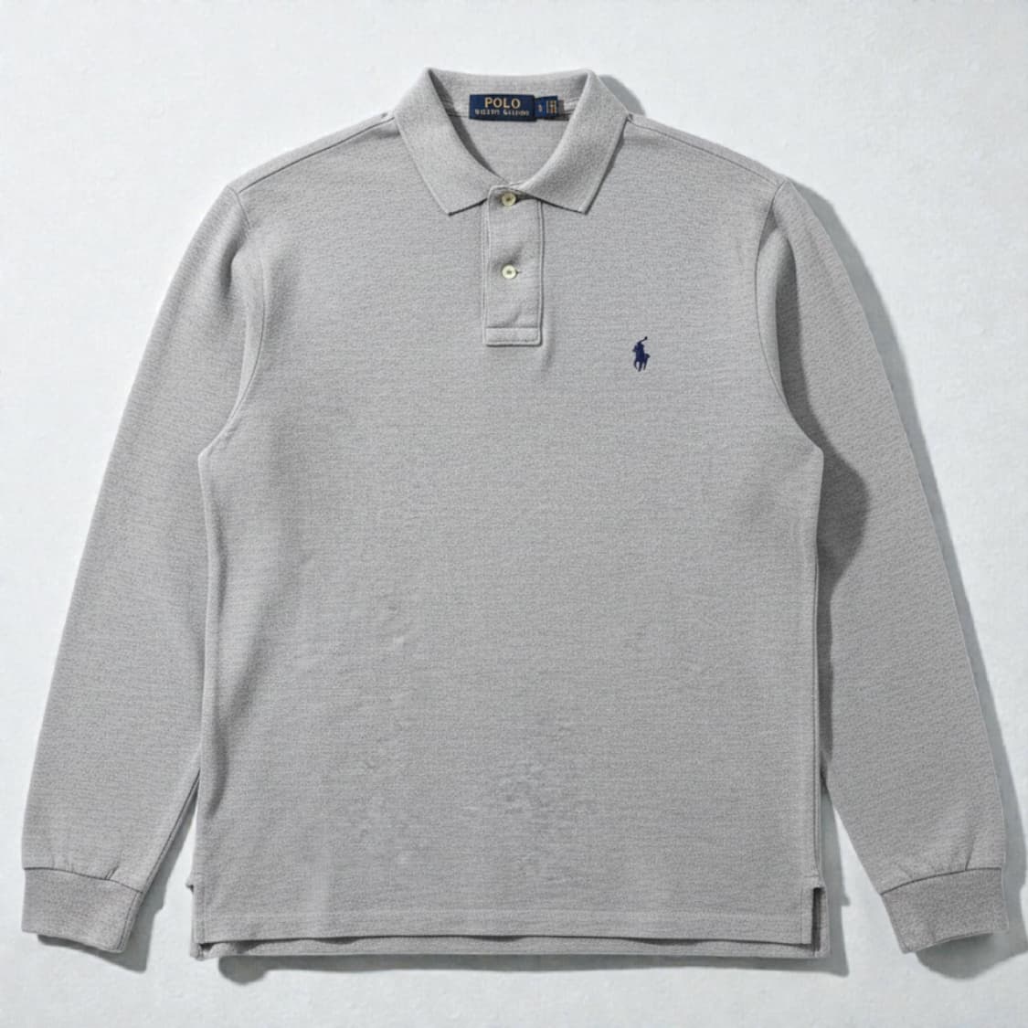 105)Polo 폴로 랄프로렌 긴팔 카라티 그레이 커스텀슬림 상품이미지1