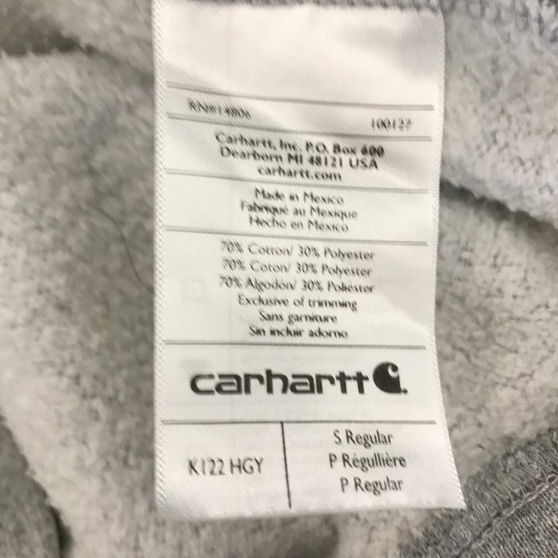 칼하트 K122 헤더그레이 후드집업 [S] 상품이미지6