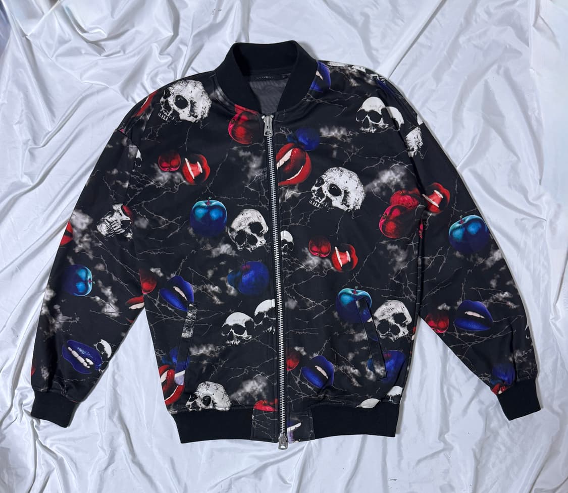 Civarize 스컬 패턴 블루종 펑크 vkei 상품이미지1