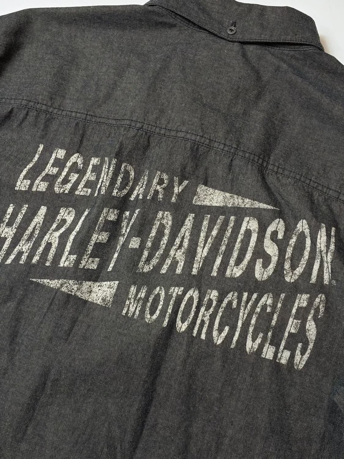 할리데이비슨 피그먼트 프린팅 데님 셔츠 PN8290 상품이미지3