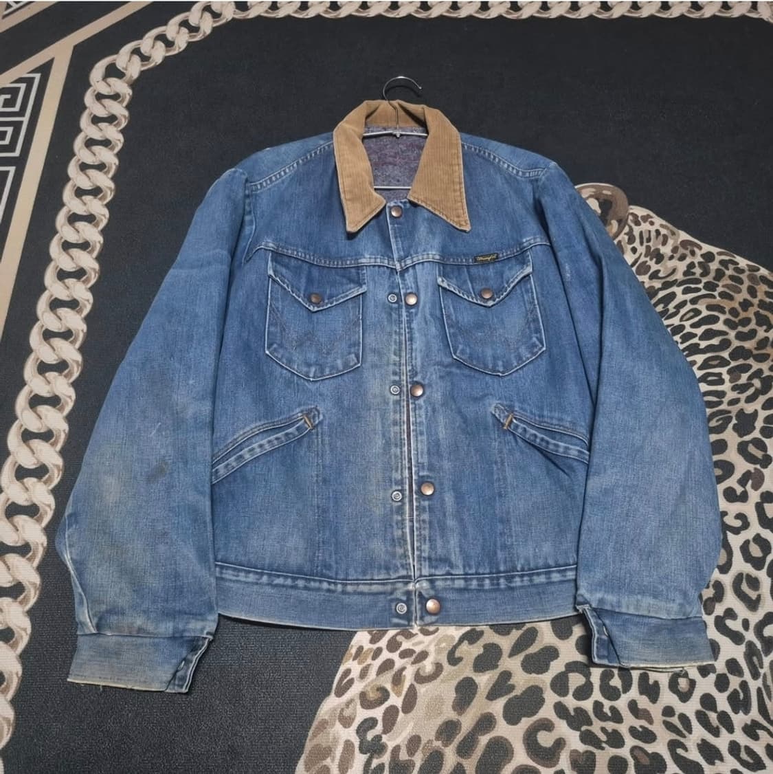 70's 랭글러 JL720NV 블랭킷 라인드 데님 워크 자켓 L 상품이미지1