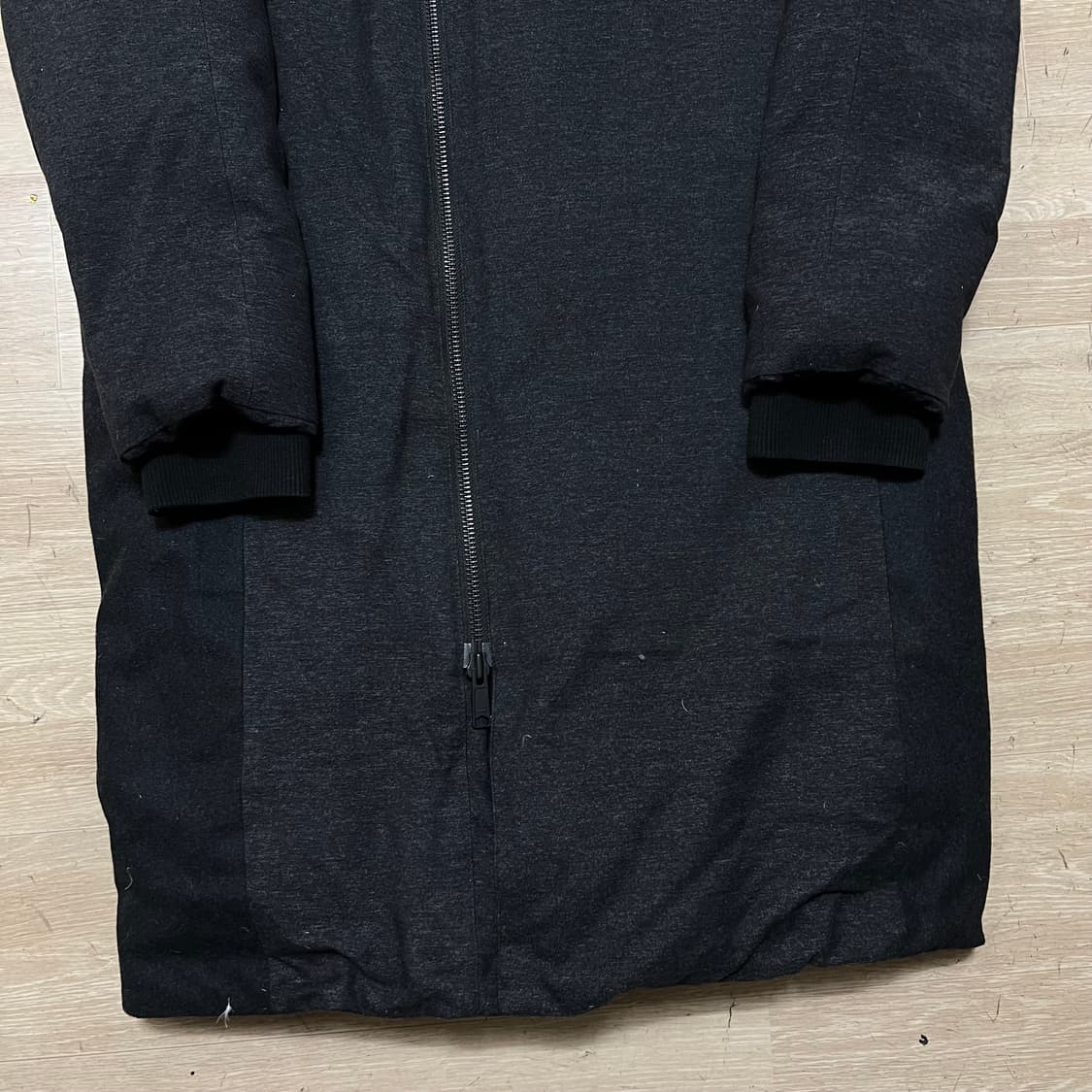 지오송지오 구스다운 하이넥 울 싱글 롱코트패딩 [다크 차콜] XL/105 상품이미지3