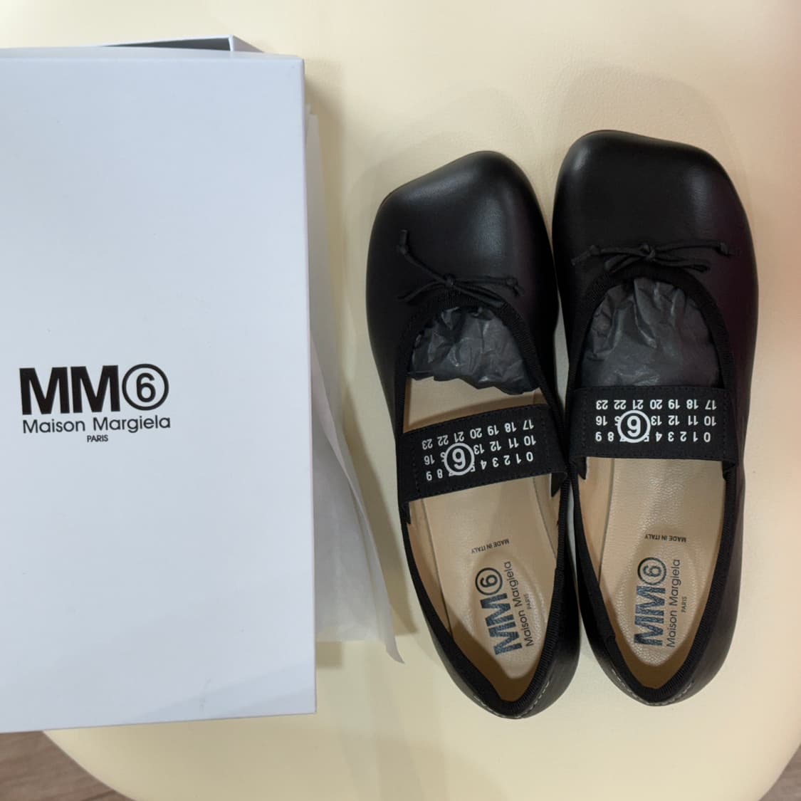 MM6 메종 마르지엘라 블랙 발레리나 플랫슈즈 37 상품이미지1