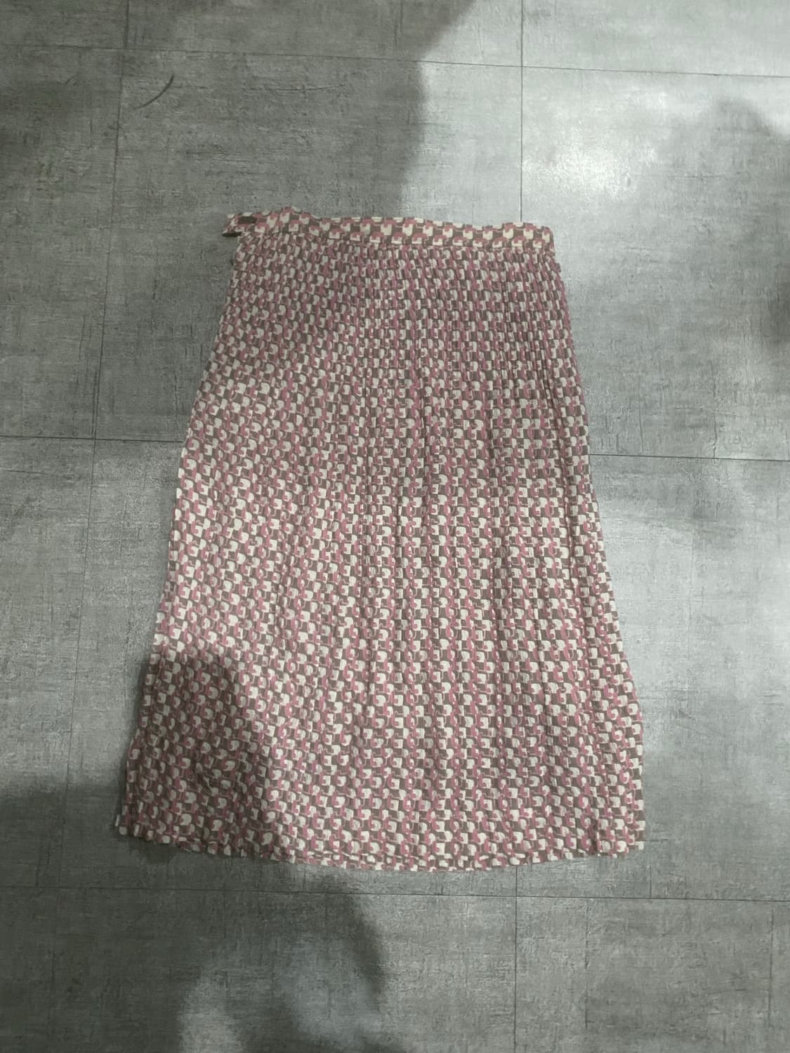 일본빈티지 하구미모리걸 할메카지 아오이유우 플라워 플리츠미디스커트 상품이미지1