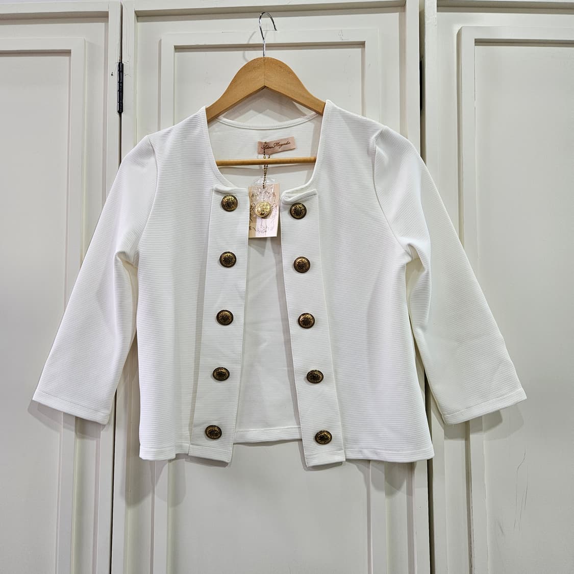 화이트 금장 버튼 자켓 상품이미지1