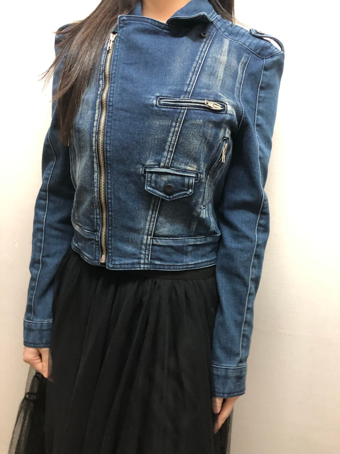 빈티지 데님 펑크 자켓 상품이미지2