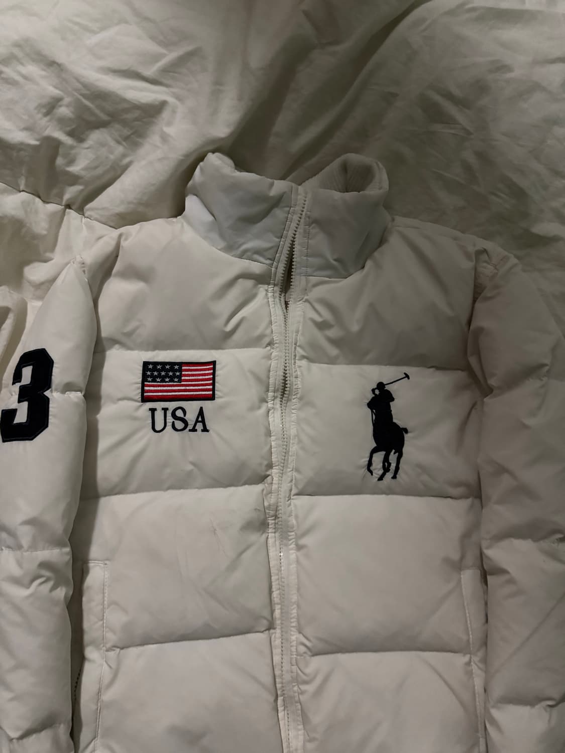 폴로 빅포니 USA 패딩 화이트 M 상품이미지2