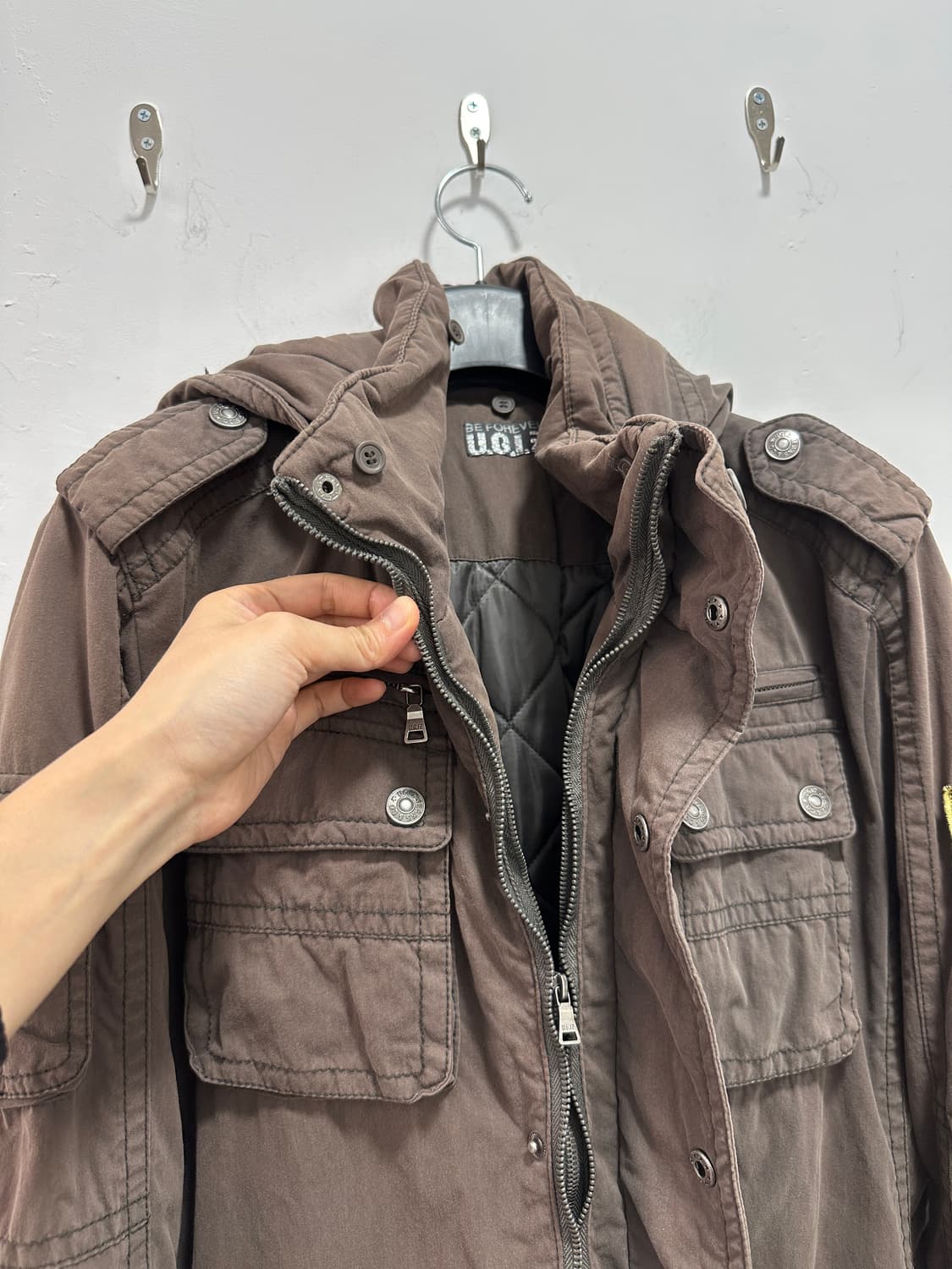 UGIZ grunge fade washed multi zip jacket 상품이미지7