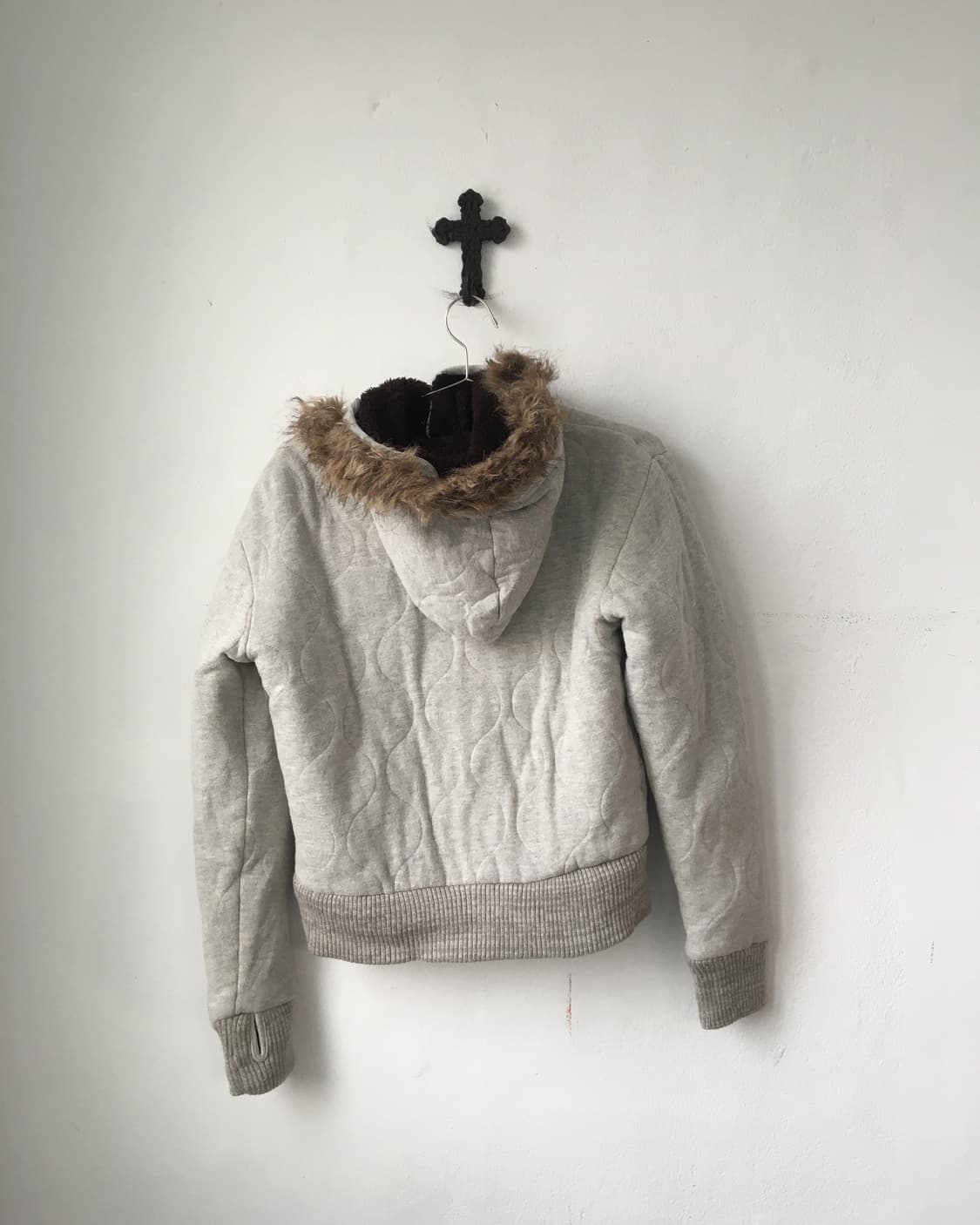 Fake fur hood zip up 상품이미지3