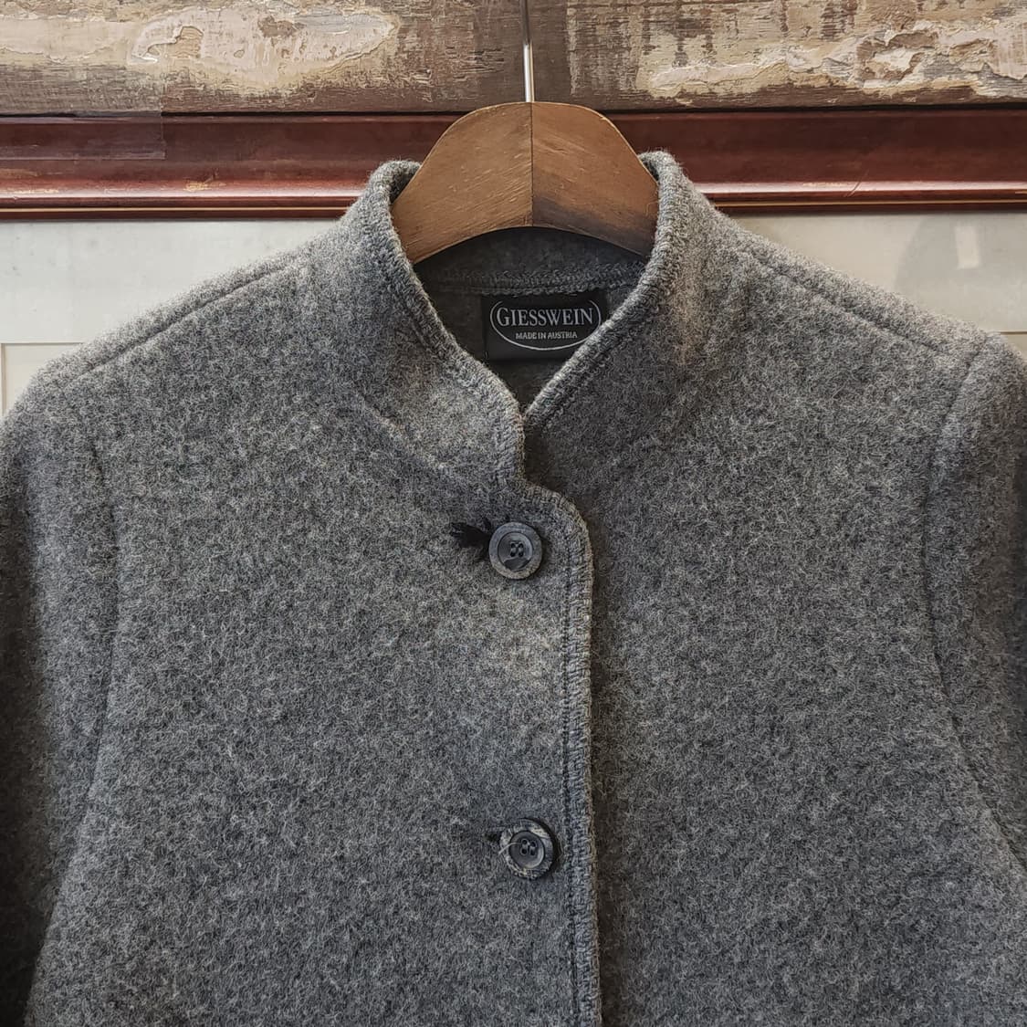 90s 기스바인 프렌치 울 니트 코트 오스트리아 티롤 코트 헤비울 컨트리 상품이미지4