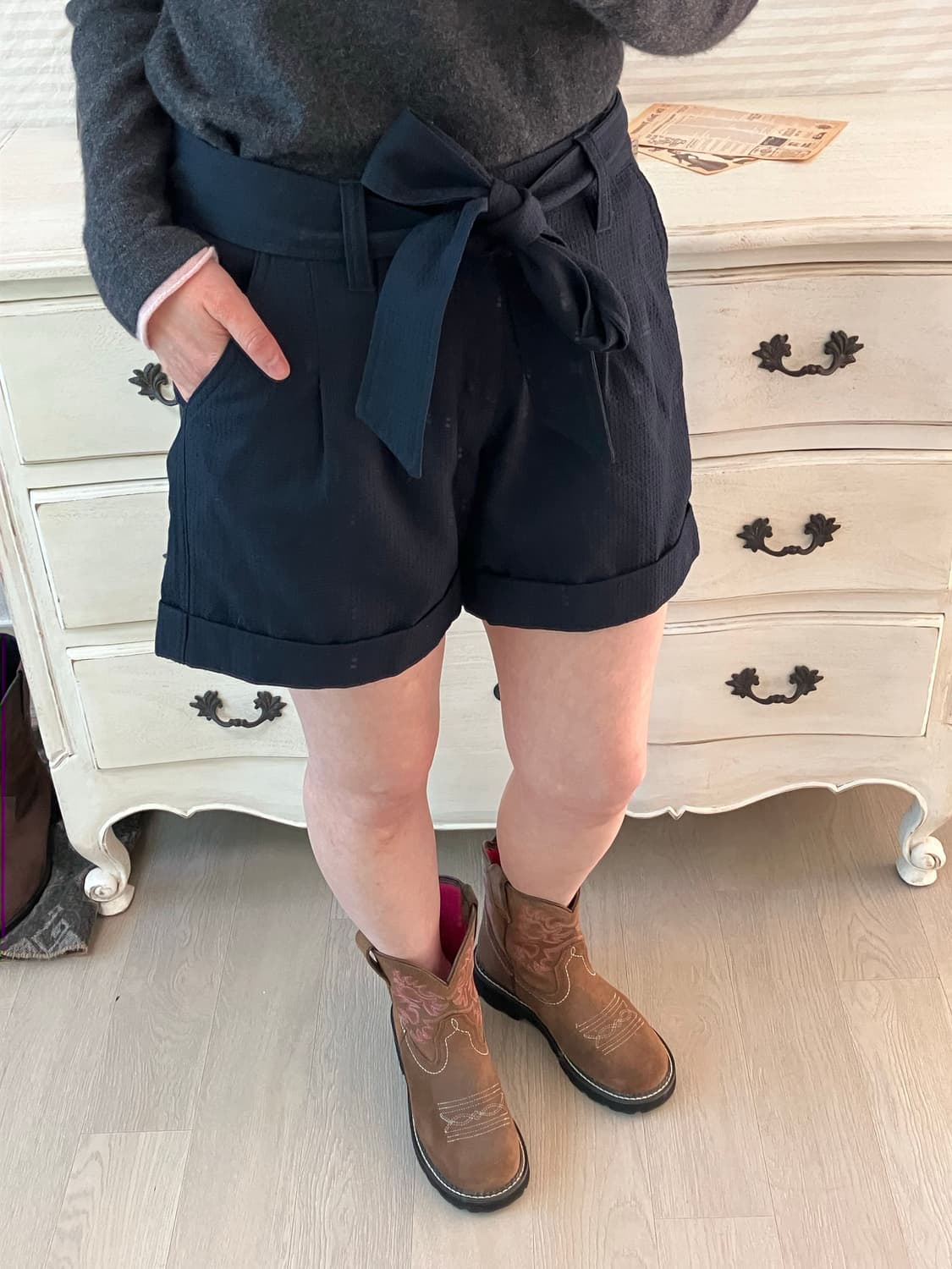 jpn vintage 네이비 리본 반바지 y2k 스트릿 갸루 펑키 상품이미지3