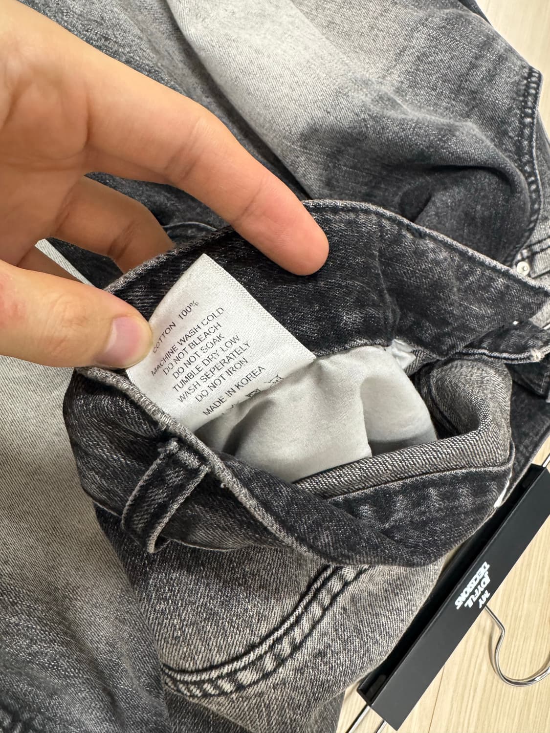 (M) mjd 3D 니 데님 팬츠 블랙 상품이미지7