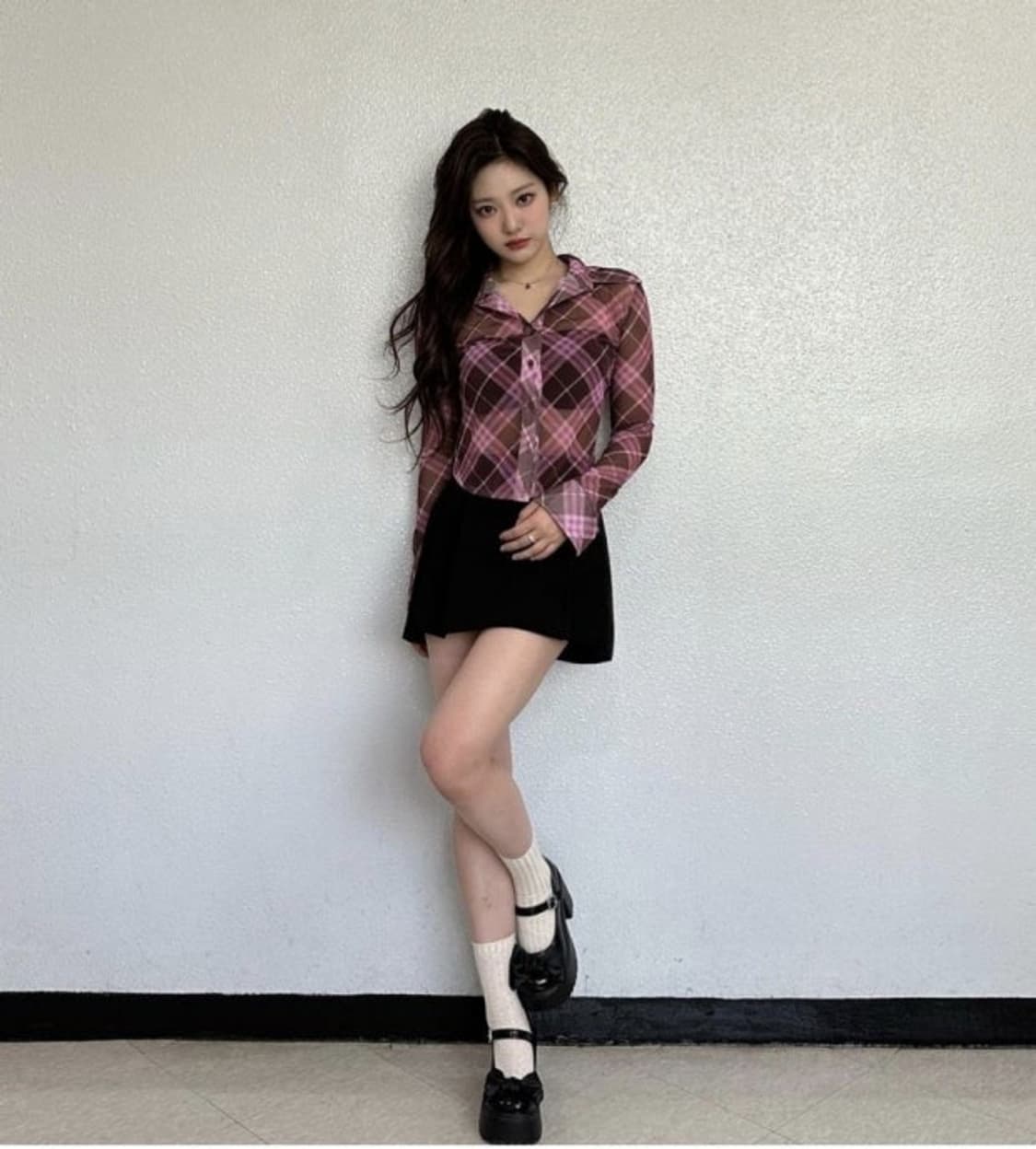 Whynotus 메쉬 체크 셔츠 상품이미지4