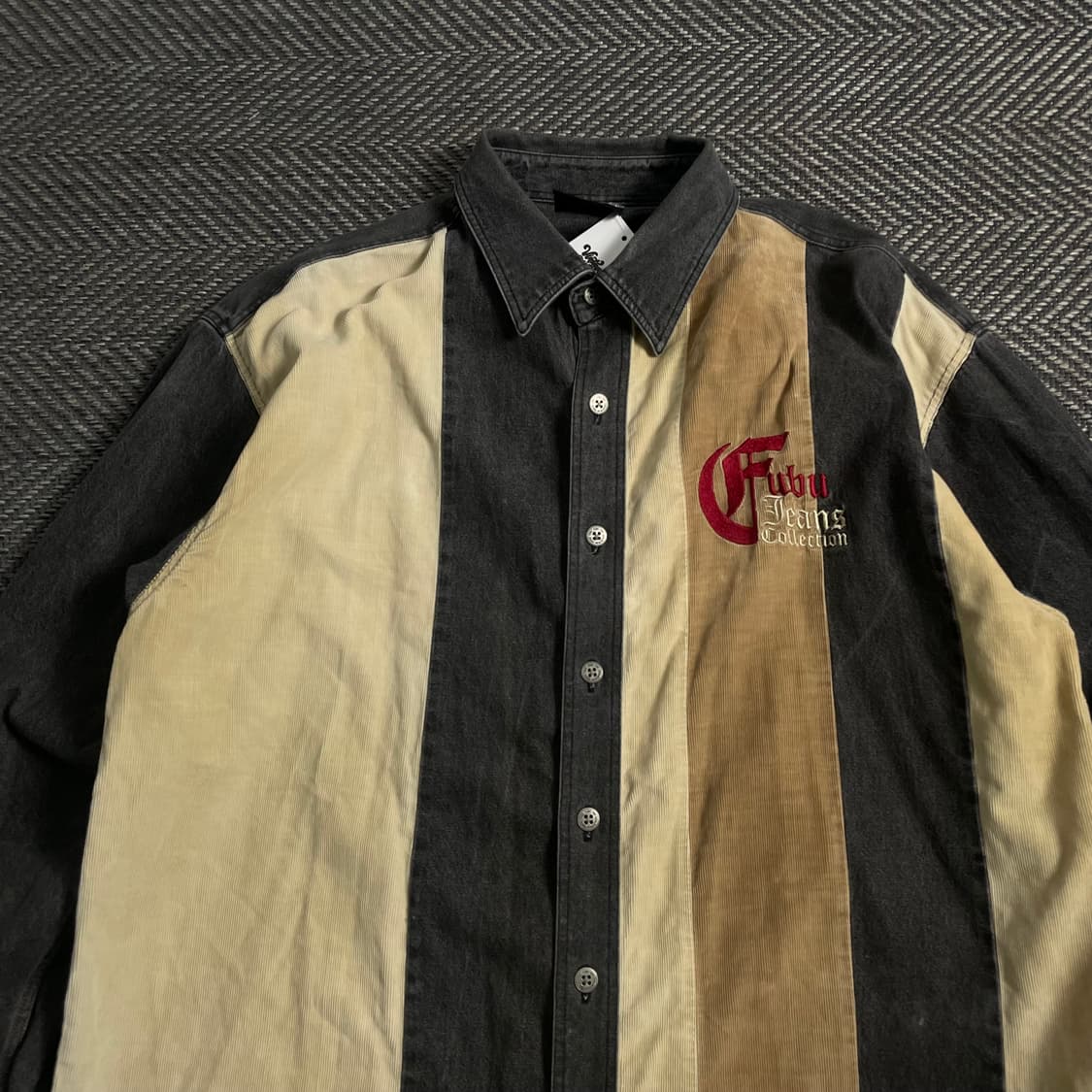 00s 후부 올드스쿨 박시핏 데님 캔버스 셔츠 y 3960 상품이미지5