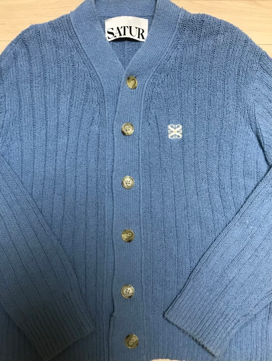 [L] 세터 가디건 에메랄드 블루 상품이미지2