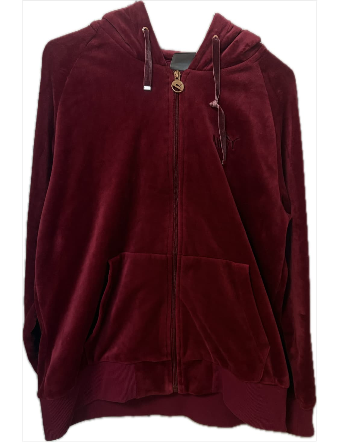 푸마 버건디 벨벳 후드집업 상품이미지1