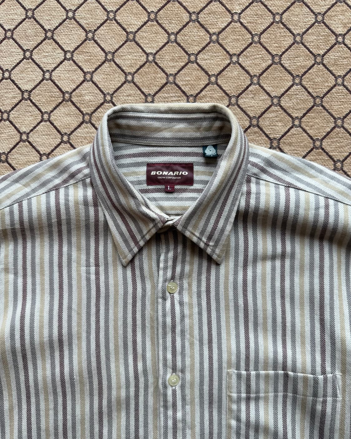 브라운 스트라이프 셔츠 상품이미지1