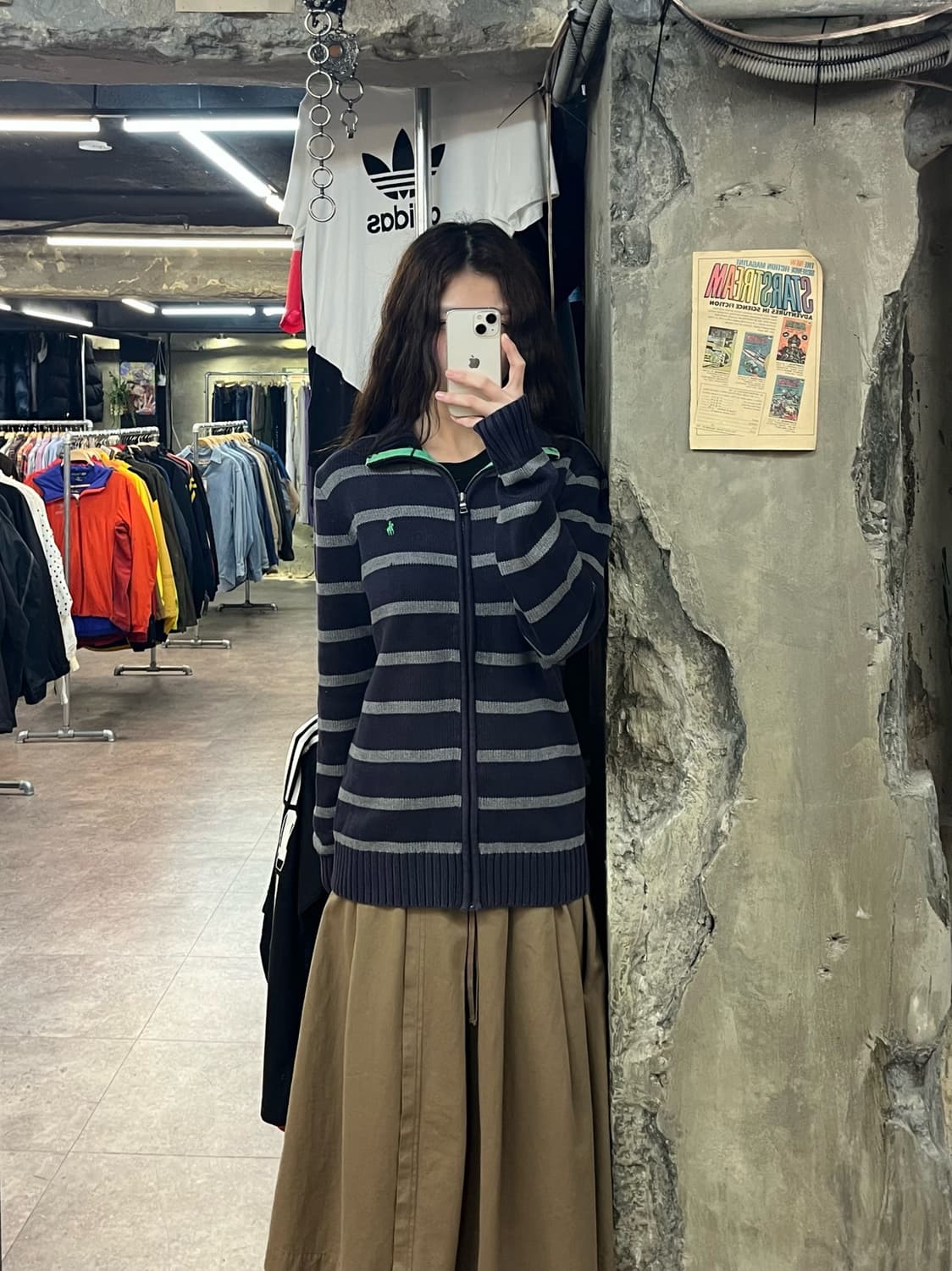 폴로 랄프로렌 스트라이프 니트 집업 네이비 XL #csz2185 상품이미지2