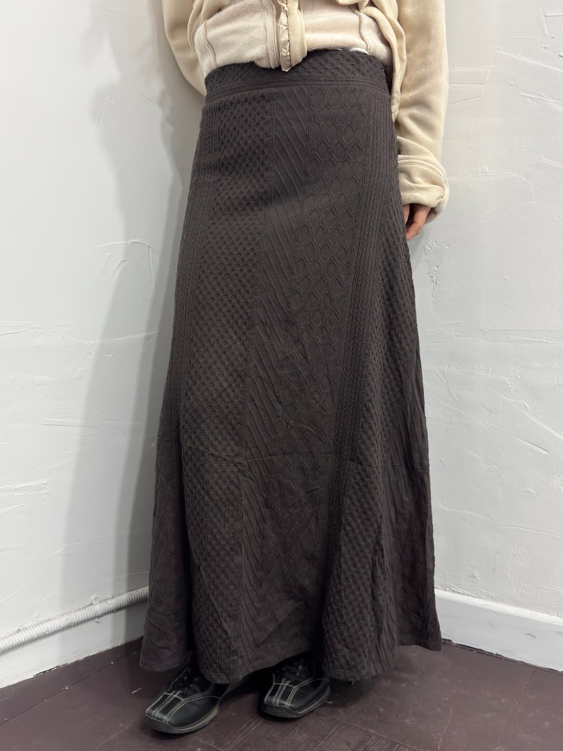 rope picnic brown design long skirt 상품이미지4