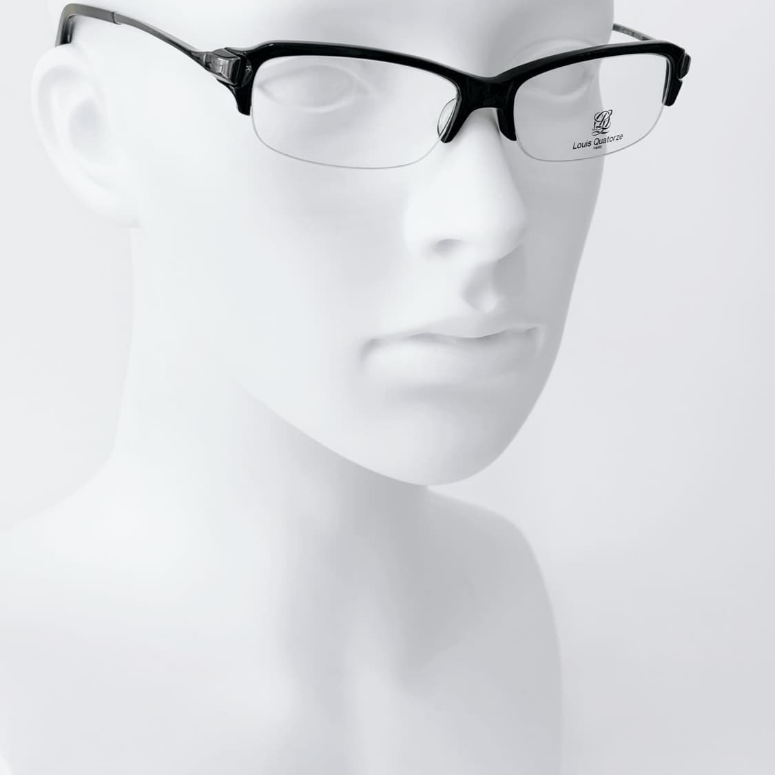 Louis Quatorze 블랙 뿔테 반무테 안경 상품이미지7
