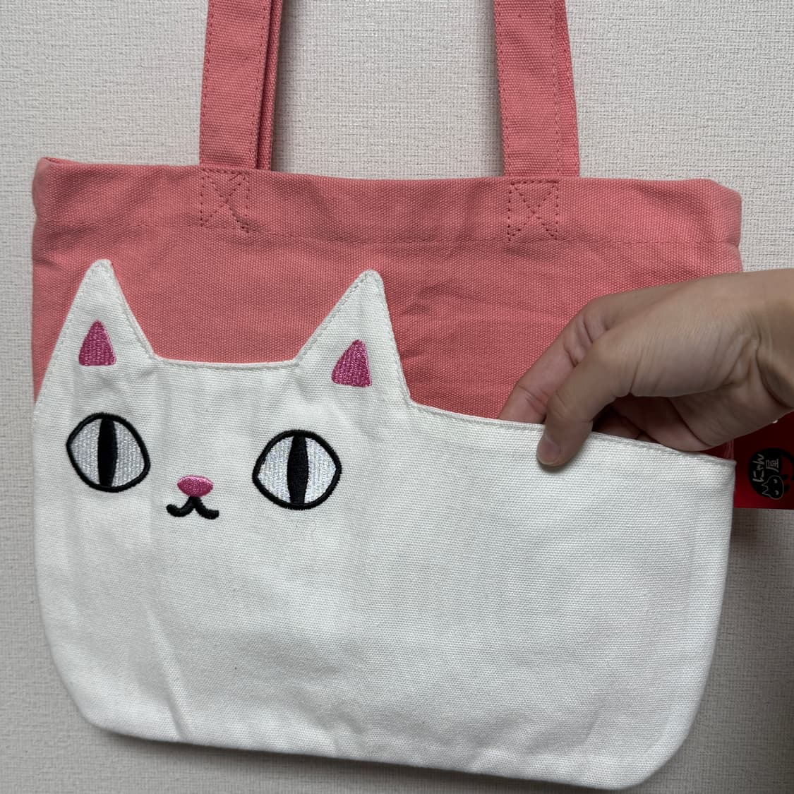 고양이 자수 캔버스 숄더백 상품이미지2