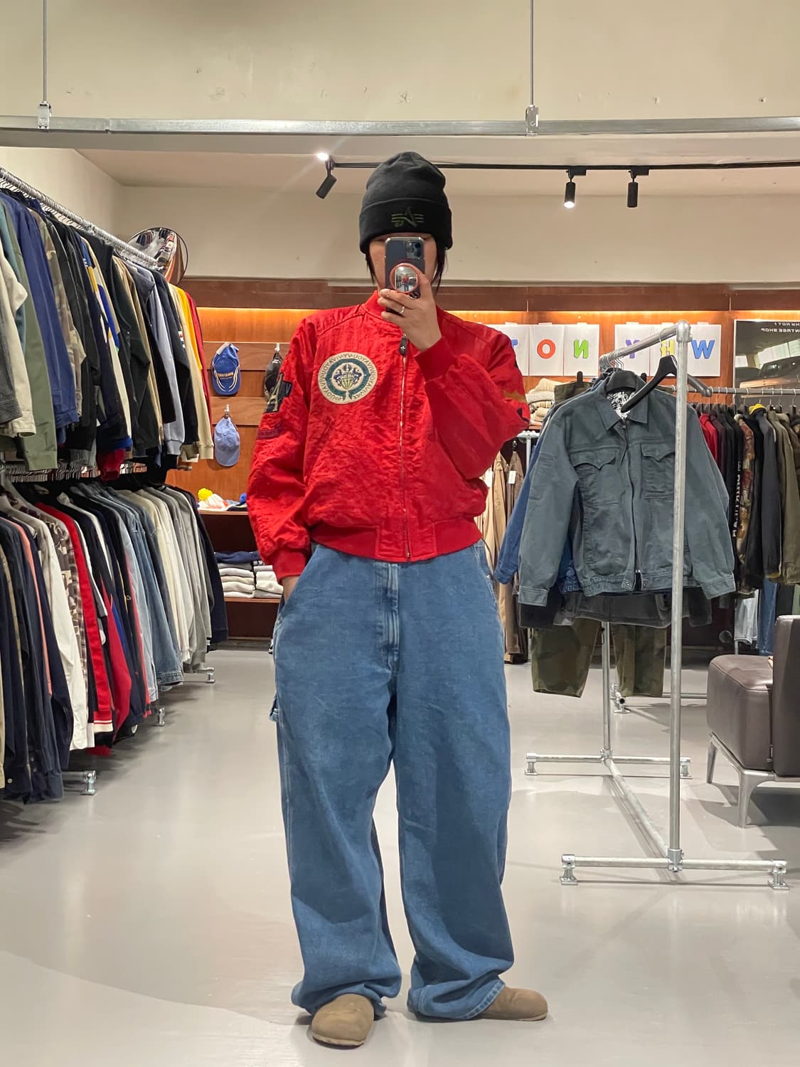 빈티지 봄버 자켓 (가오리핏)   상품이미지3