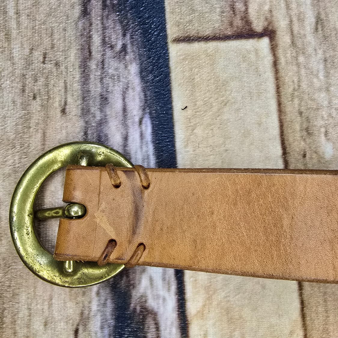 솔리드브래스(황동) 버클 새들레더 벨트 상품이미지7