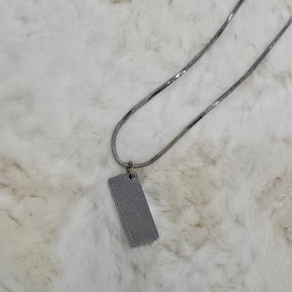 디올 트로터 dior 로고 플레이트 블랙 실버 목걸이(남녀공용) 상품이미지3