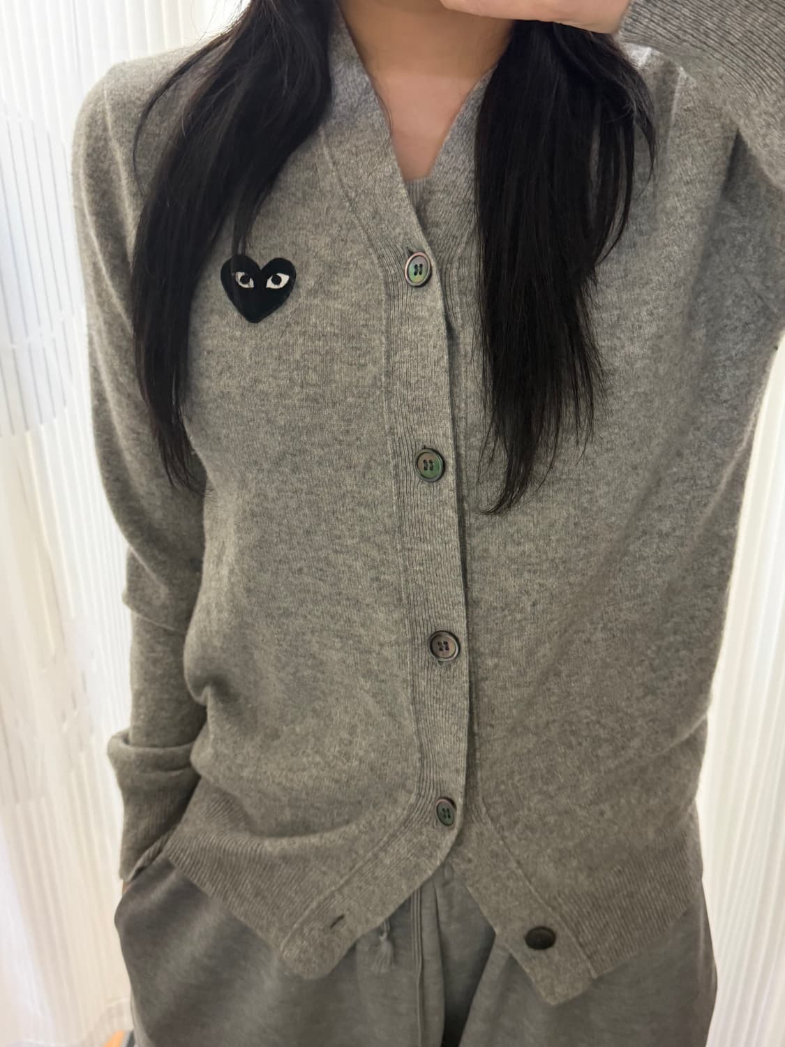 꼼데가르송 그레이 가디건 m 정품 상품이미지1