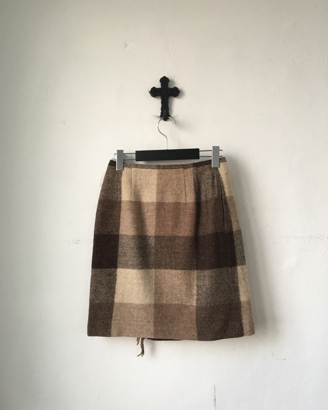 Fringe point check pattern wrap skirt 상품이미지2