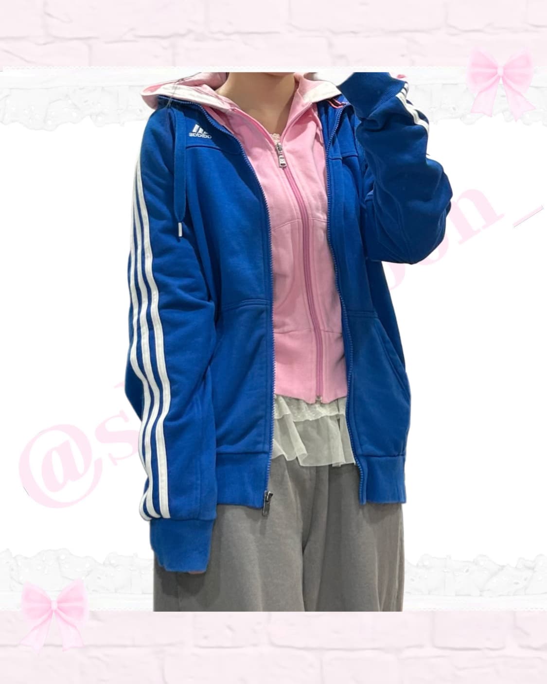 아디다스 블루 후드집업 상품이미지1