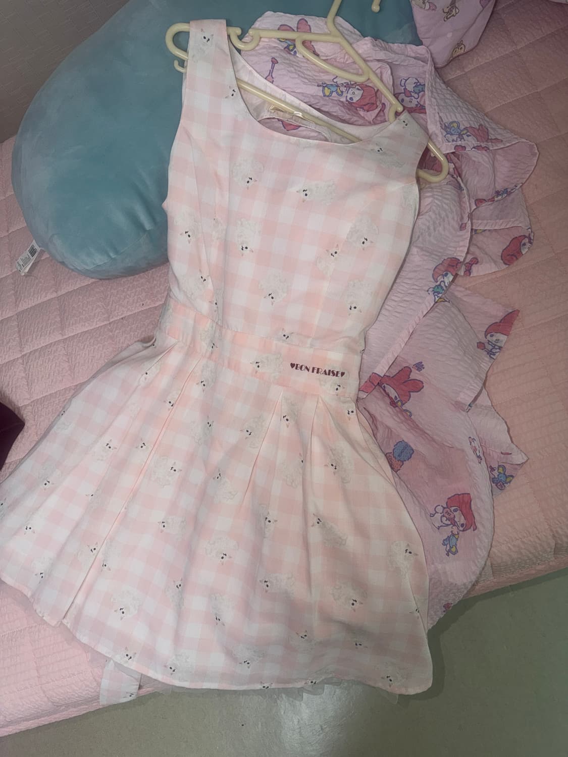 앙크루즈 핑크 고양이 원피스 러블리 로리타 양산형 상품이미지1