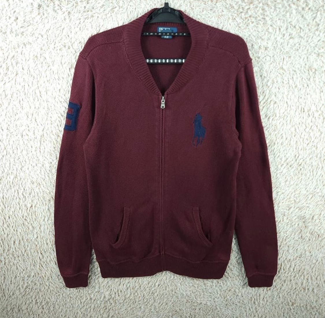 폴로 빅포니 버건디 니트집업  상품이미지1