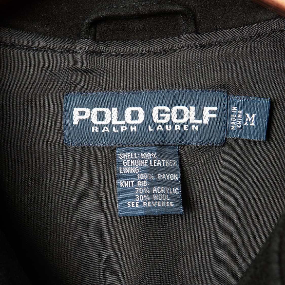 [M] 90s 폴로 랄프로렌 골프라인 스웨이드 헤링턴 자켓 블랙  상품이미지6