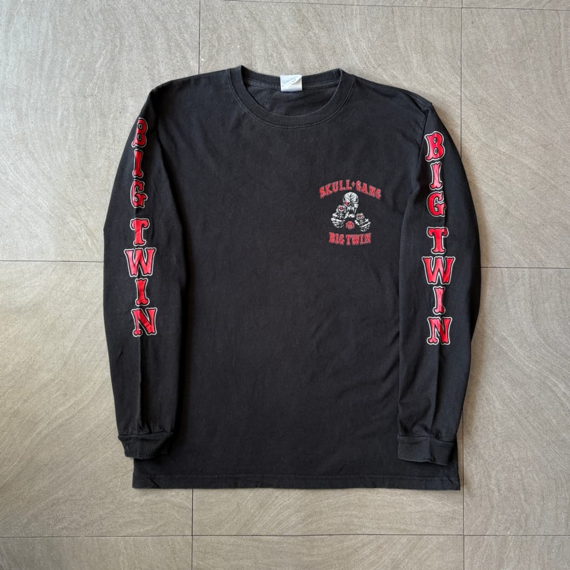 스컬 빅 트윈 블랙 롱 슬리브 상품이미지1