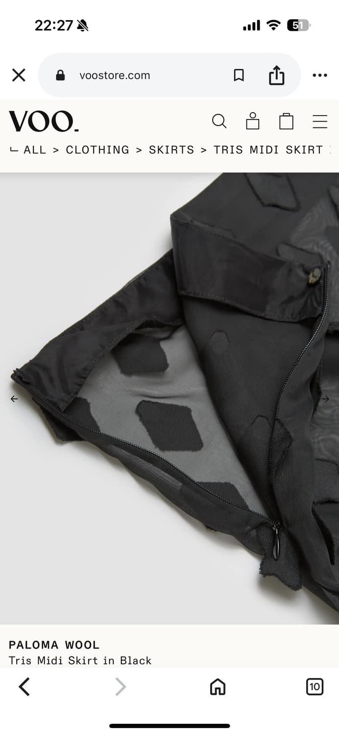 PALOMA WOOL Tris Transparent Skirt – 38  상품이미지4