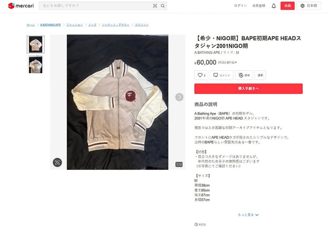 (희귀)베이프 BAPE 02s/s 니고 드리즐러 풀 집 자켓 L 정품 상품이미지10
