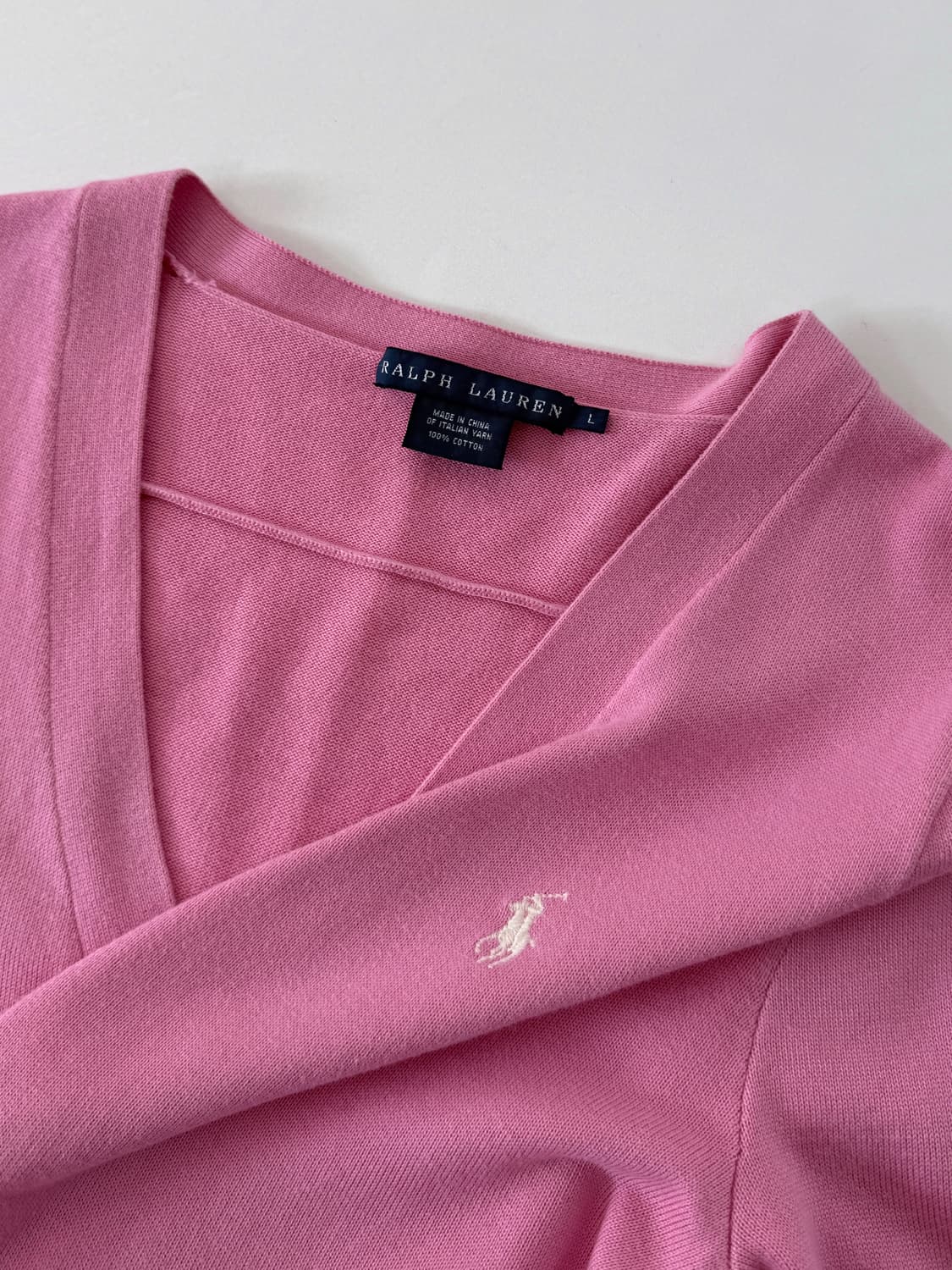 폴로 랄프로렌 루즈핏 핑크 니트 가디건  상품이미지3
