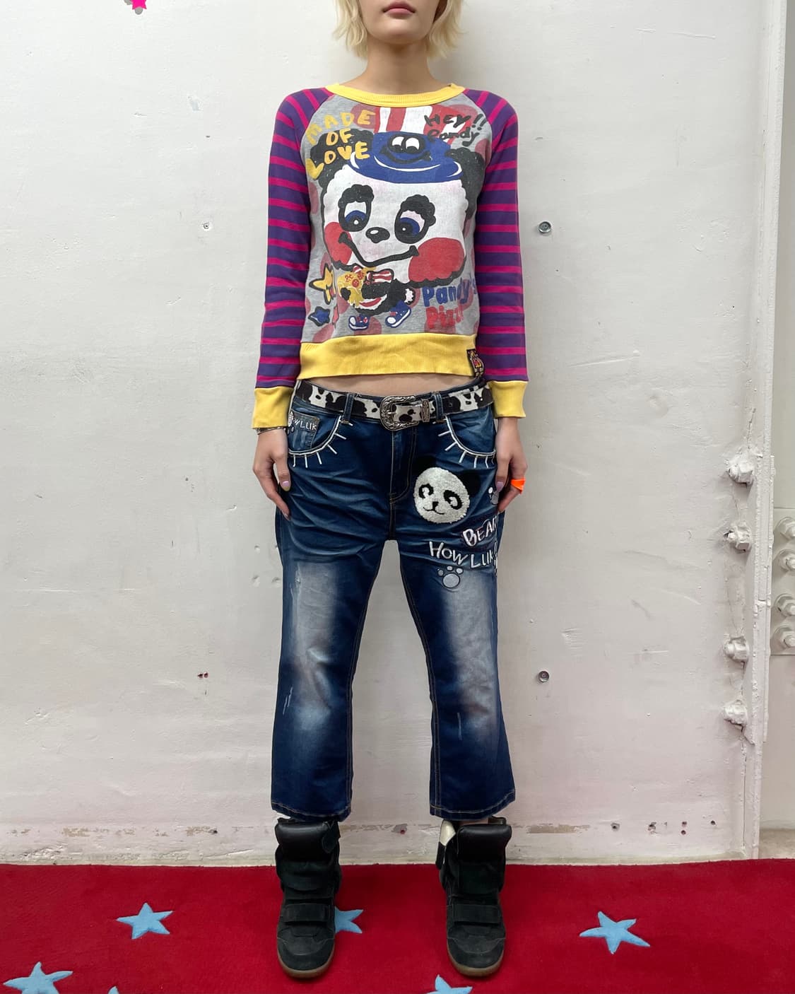 Love Stripe Panda Sweatshirt  상품이미지4