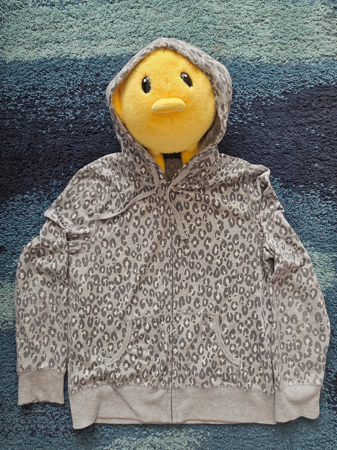 JPN레오파드 실버 벨벳호피 갸루 후드집업 y2k 95사이즈 상품이미지1